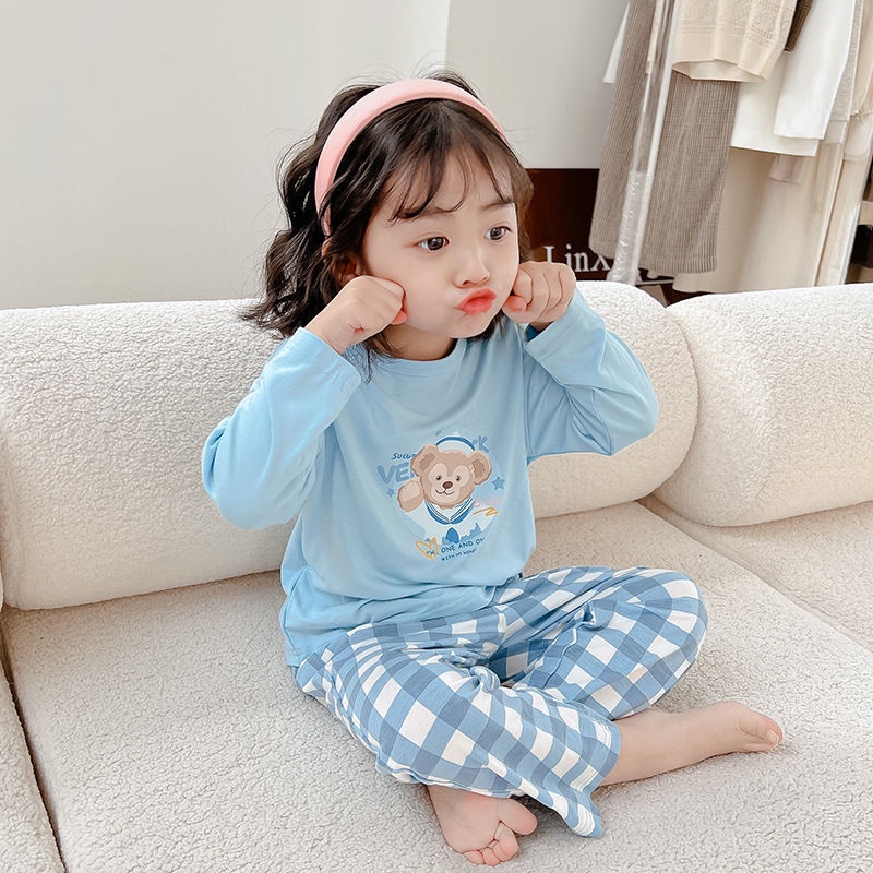 Bộ Đồ Ngủ Tay Dài Thoải Mái Phong Cách Phương Tây Cho Bé Gái