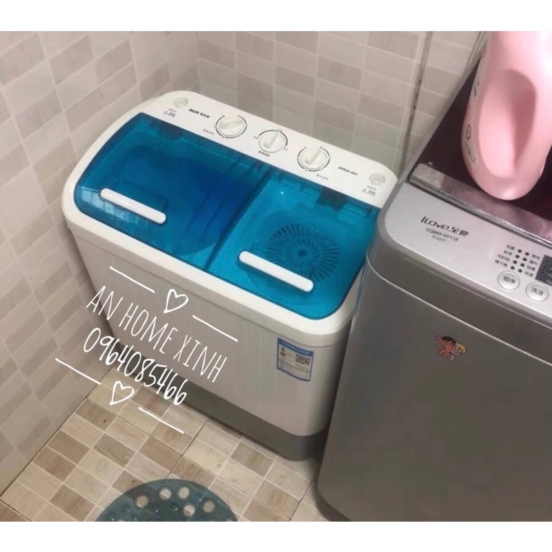 Máy giặt mini 2 lồng AUX giặt 8kg quần áo - Máy giặt mini 2 lồng phù hợp với không gian nhỏ gia đình, sinh viên AN HOME