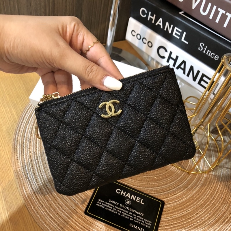 Ví Da PU Họa Tiết Kẻ Lưới Có Khóa Kéo Và Móc Khóa Tiện Dụng