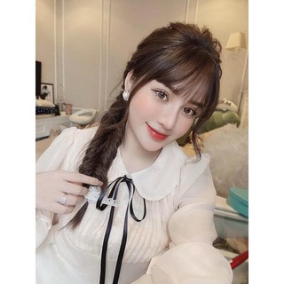 áo sơ mi tơ cổ nơ tiểu thư