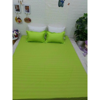 Bộ Ga Gối 3 Món Cotton Tici 3F Kẻ,Được Chọn Màu,Màu Xanh Lá