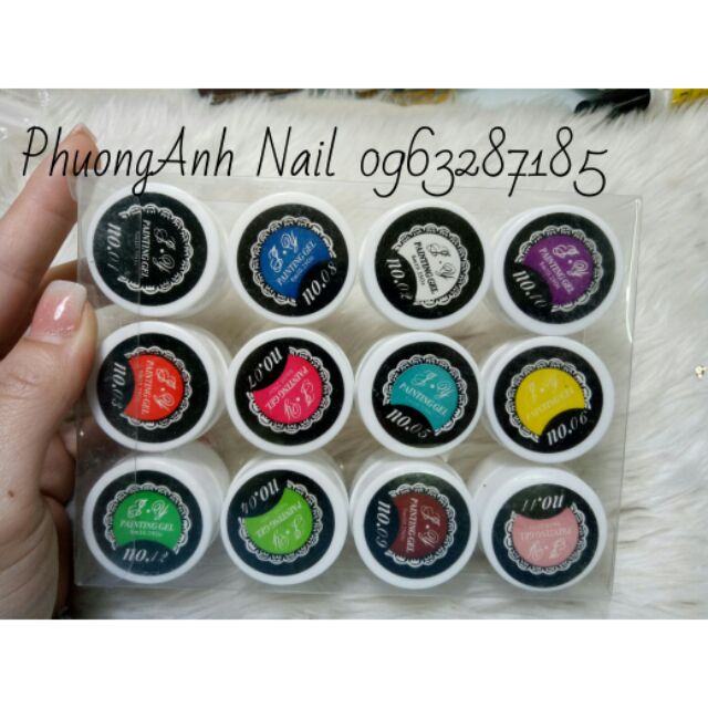 Set gel vẽ 12 màu