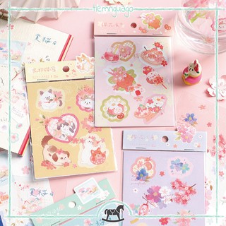 Set 3 Sticker Tổng Hợp Sakura Hình Dán Deco Sticker Dán Sổ, Sticker Trang Trí Sổ Bullet Journal, Sổ Tay - Tiệm Ngựa Gỗ