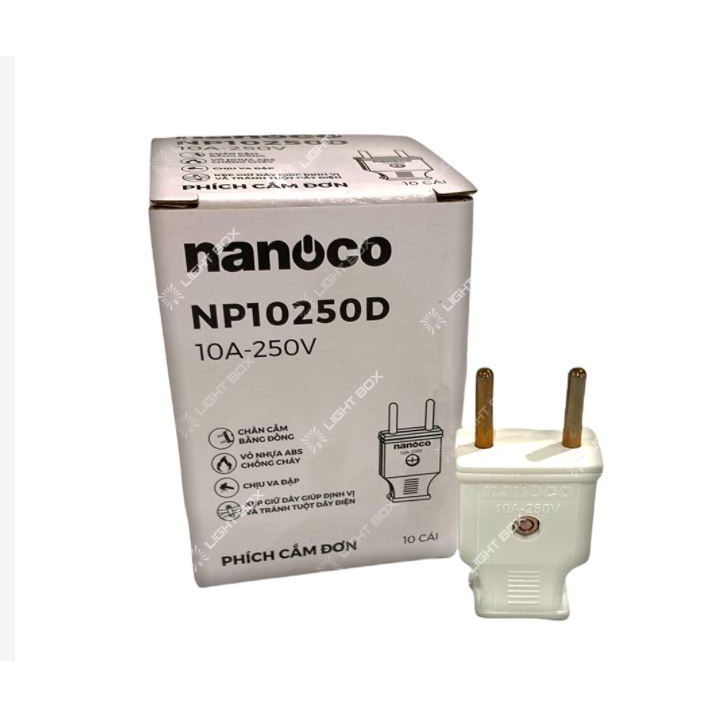 Phích cắm điện (Phích đực )và Phích cái ( phích nối âm) Nanoco , Phích cắm siêu chịu tải 3000W- Hàng chính hãng