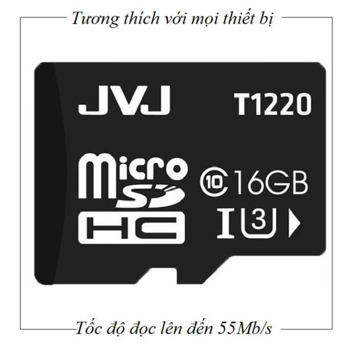 Thẻ nhớ JVJ 8GB/16GB/32GB/64GB U3 Class 10 Tốc độ cao 95Mb/s - 140Mb/s, Chuyên Dùng Cho Camera, Điện Thoại,  BH 2 năm