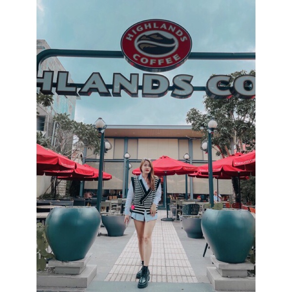 Set Áo Ghi Lê Len Sọc Ngang Kết Hợp Sơ Mi Trắng  - Thời Trang Thu Đông Nữ