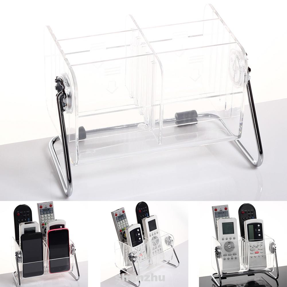 Home Desktop Practical Stand Transparent Rotatable Acrylic Air Conditioner Remote Controller Organizer Storage Box