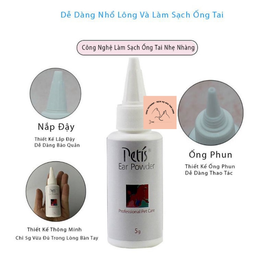 Bột nhổ lông tai cho chó mèo Petis Ear Powder