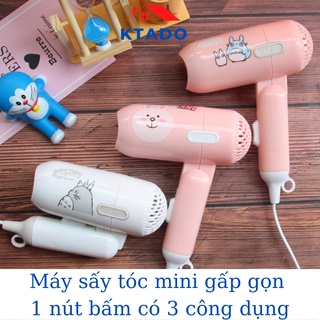 Máy sấy tóc mini cute hình thú gấp gọn 2 nấc điều chỉnh nhiệt độ chạy khoẻ công suất 450w hàng loại 1, ktado shop kta004