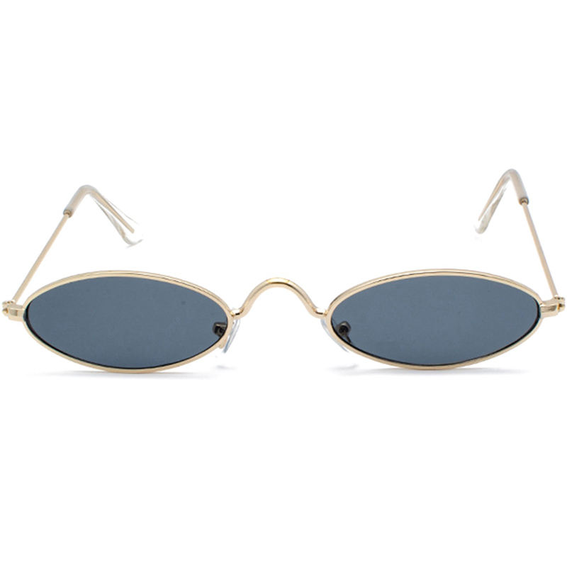 Oval Frame Metal Shade Anti UV Sunglasses Retro Fashion Eyewear | BigBuy360 - bigbuy360.vn