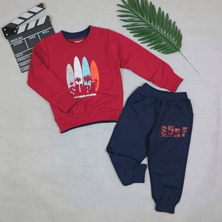 Bộ bé trai nỉ da cá bt surf