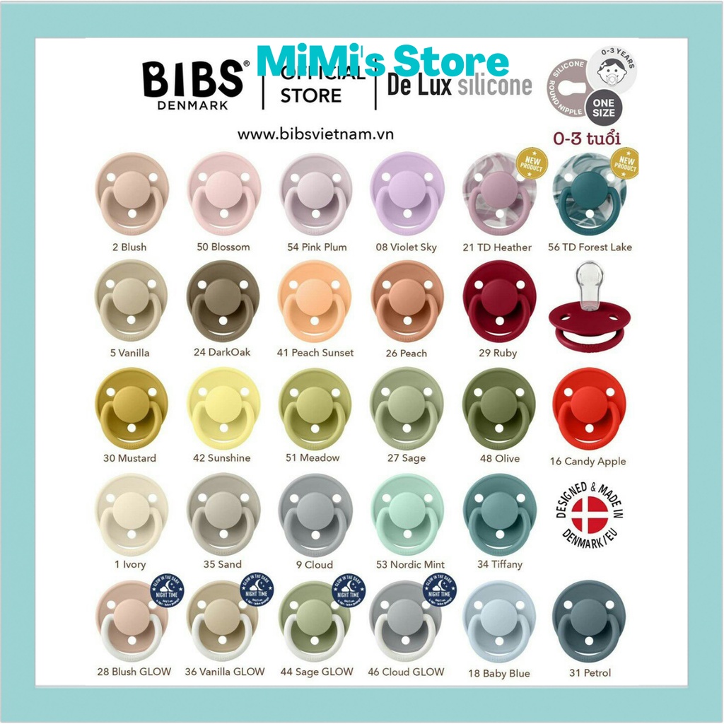 Ti giả Bibs Delux SILICON Đan Mạch.