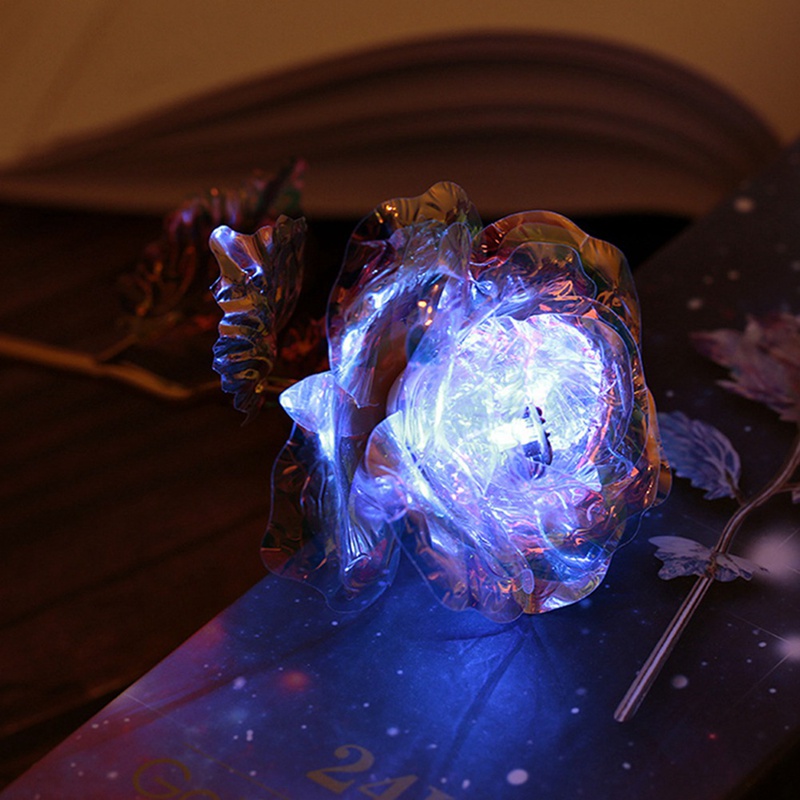 Hoa Hồng Vàng 24K Có Đèn LED Phát Sáng Galaxy Cho Ngày Lễ Tình Nhân