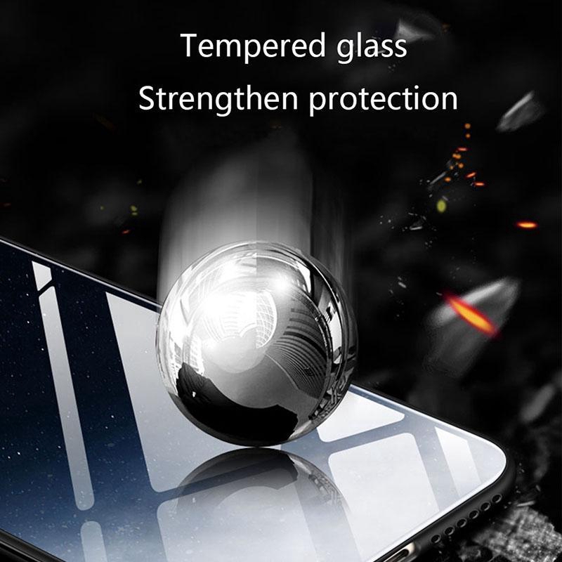 For Zenfone Max Pro M2 Hard Tempered Glass Shockproof Fashion Case Feathers and Leaves Casing