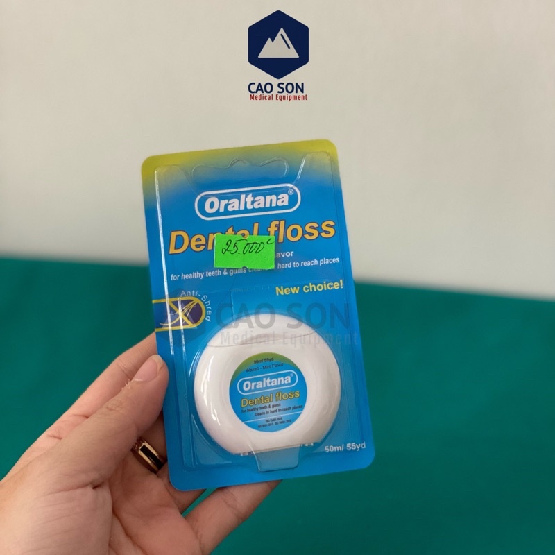 Chỉ nha khoa Oraltana Dental Floss 50m / Cuộn-Chỉ nha khoa vệ sinh răng miệng hương bạc hà