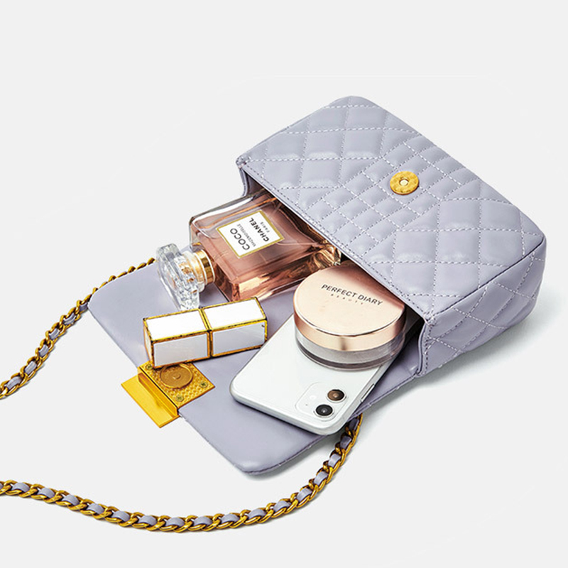 Túi Xách Đeo Chéo Đính Đá Phối Dây Xích Thời Trang Dành Cho Nữ