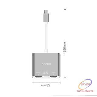 CÁP USB TYPE-C RA 2 CỔNG HDMI ONTEN OTN-9175B