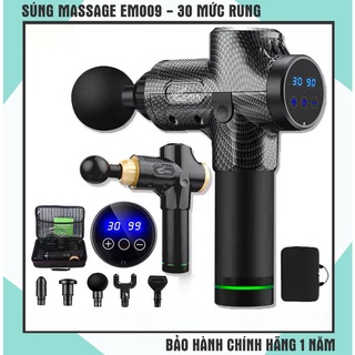 [BH Chính Hãng] Súng Massage Cầm Tay Cao Cấp Cát Á 6 đầu trị liệu, 20 chế độ rung EM003 - Bảo hành 1 năm
