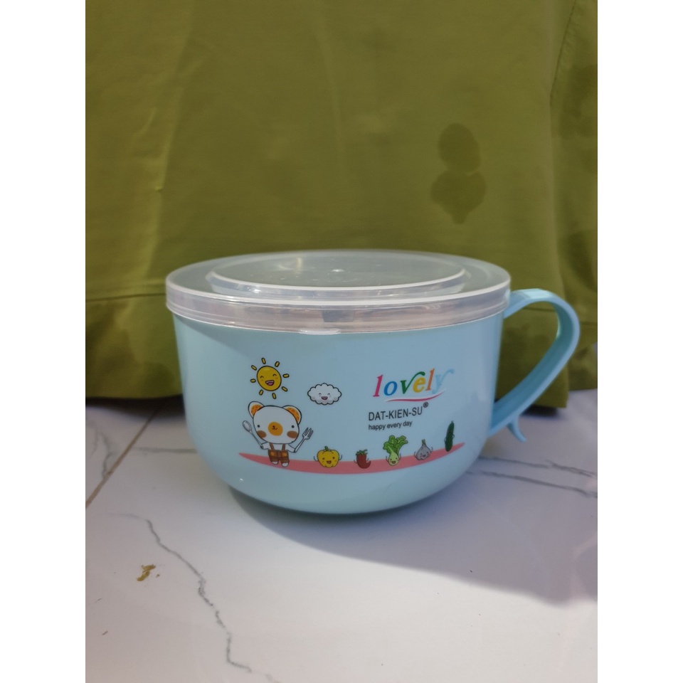 Tô ăn mì giữ nhiệt hình hoạt tiết xinh xắn nhiều màu