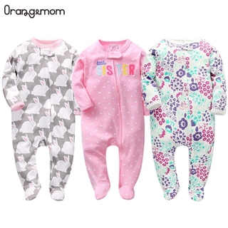 Bộ đồ ngủ áo liền quần tay dài 100 % cotton cho bé