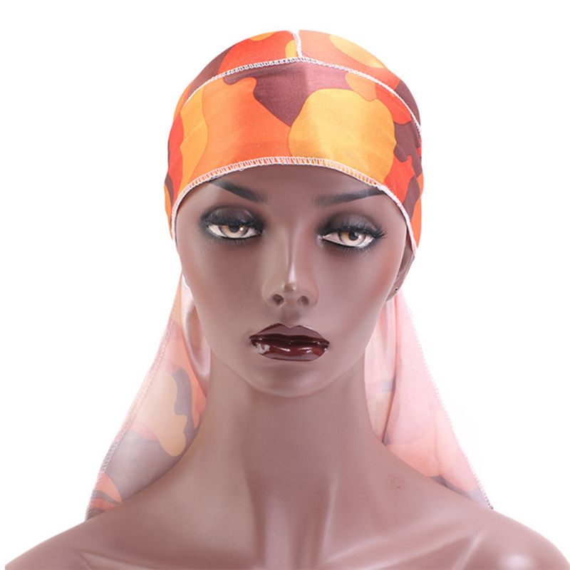 Khăn Turban Trùm Đầu Bằng Lụa Màu Sắc Tương Phản Họa Tiết Rằn Ri Phong Cách Cướp Biển Cho Nam Và Nữ