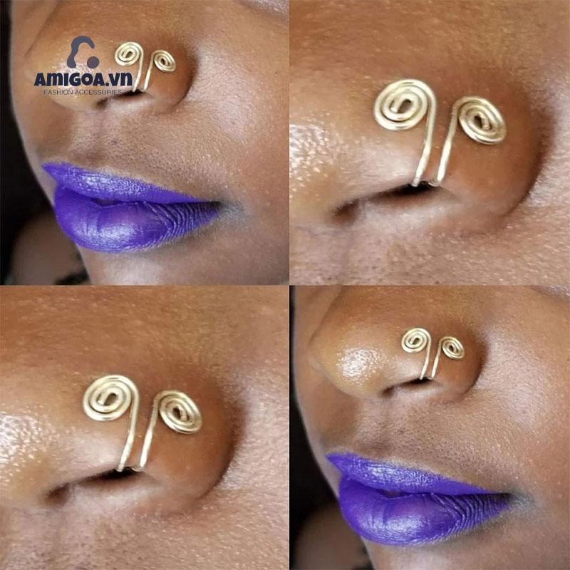 Khuyên Xỏ Mũi Hình Chữ U Không Cần Xỏ Lỗ