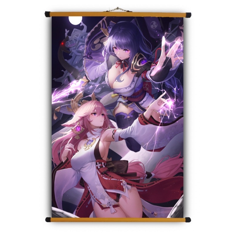 Poster Vải Raiden Shogun  Genshin Impact