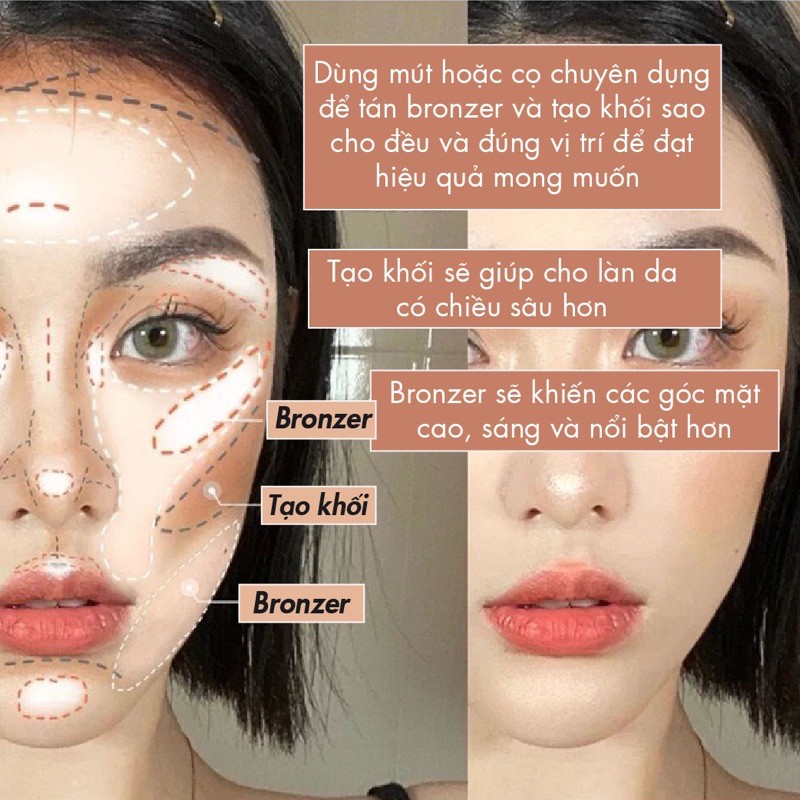 Phấn tạo khối, Bảng Tạo Khối trang điểm 4 Ô Kem + Phấn Lì Kết Hợp Nozo Contour che phủ tốt chất phấn lì | BigBuy360 - bigbuy360.vn