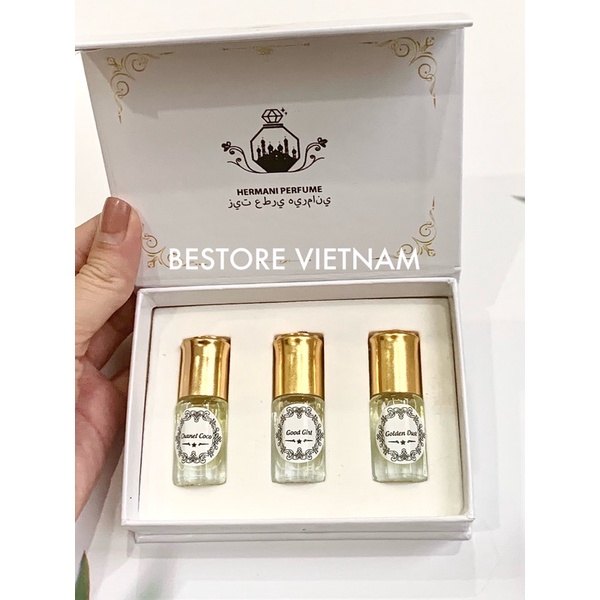 Set 3 chai tinh dầu nước hoa Dubai giá rẻ, thơm lâu 3ml/4ml  - Bestore Vietnam