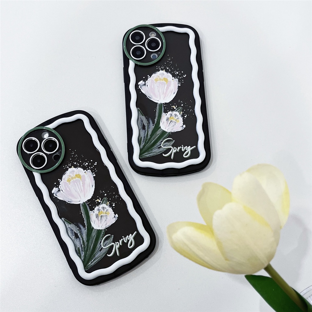 Ốp Điện Thoại Tpu Dẻo Họa Tiết Hoa Đơn Giản Thời Trang Chống Rơi Cho iphone 11 12 13Pro XS Max X XS XR
