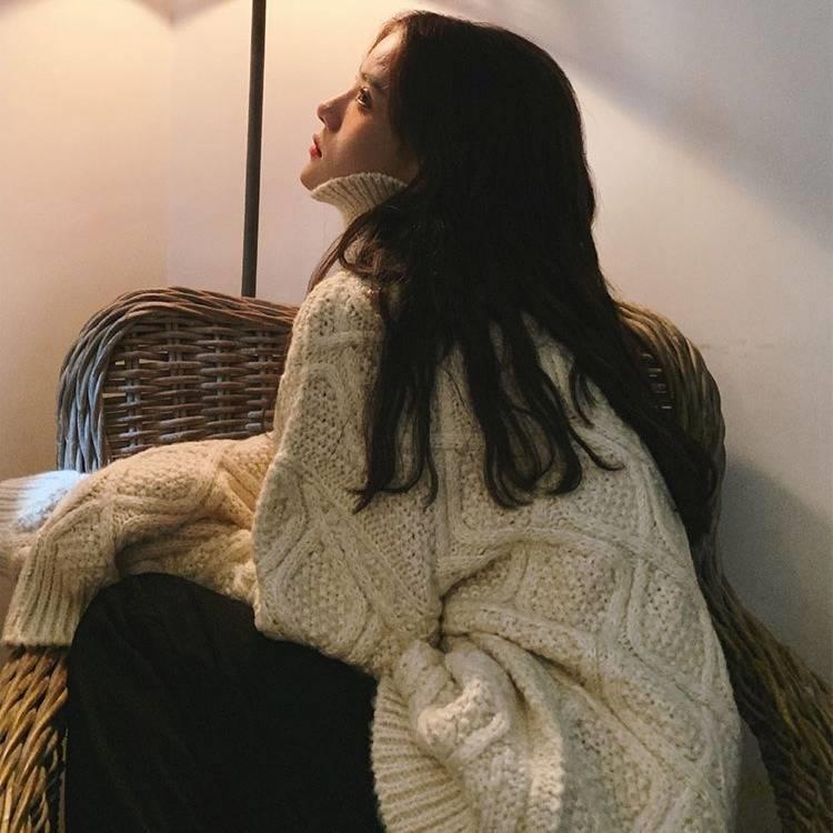 Áo len cổ lọ tay dài phong cách thời trang thanh lịch cho nữ