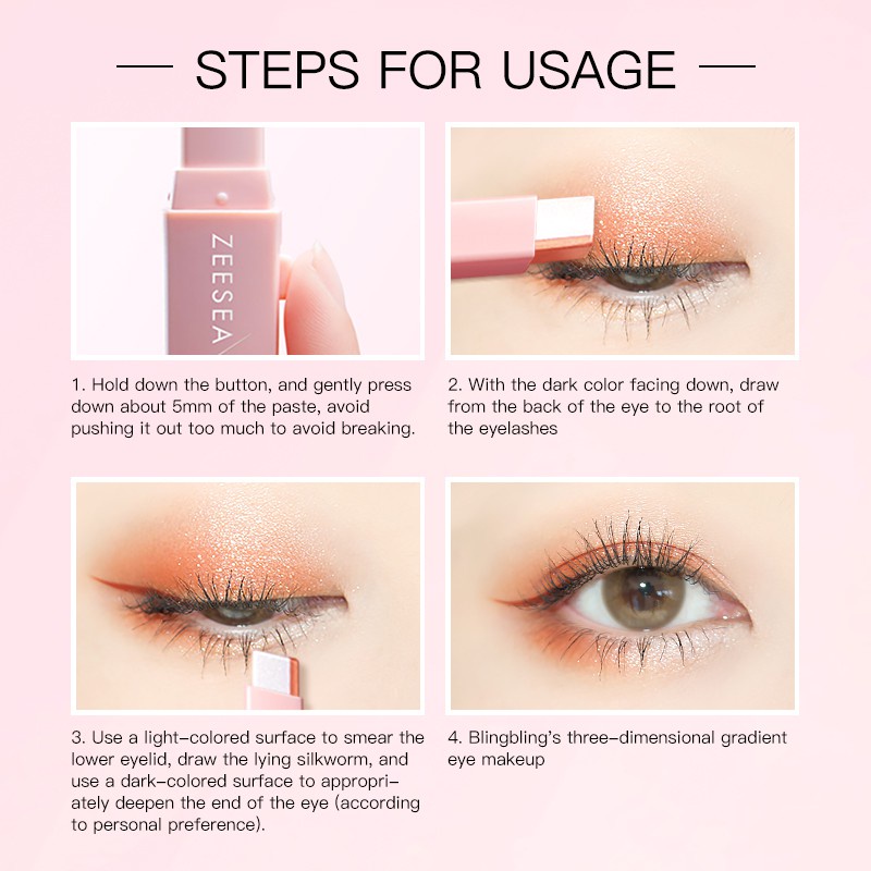 Thỏi phấn mắt ZEESEA mịn màu nhũ kim tuyến kép siêu mịn thuận tiện  | BigBuy360 - bigbuy360.vn