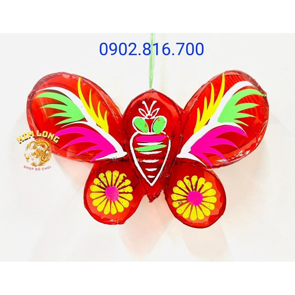 Đồ chơi lồng đèn trung thu truyền thống - Lồng đèn kiếng hình GÀ CÁ THỎ BƯỚM 25cm tặng 5 đèn cầy
