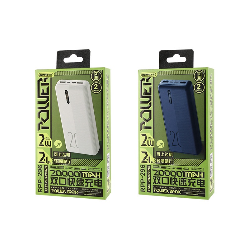 Pin dự phòng Remax RPP-296 Landon Series dung lượng 20000mAh - tích hợp 2 input 2 output  Nhất Tín Computer