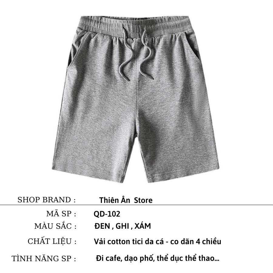 Quần đùi nam,quần thun nam phong cách Hàn Quốc,short nam coton co dãn - QDHT101 | BigBuy360 - bigbuy360.vn
