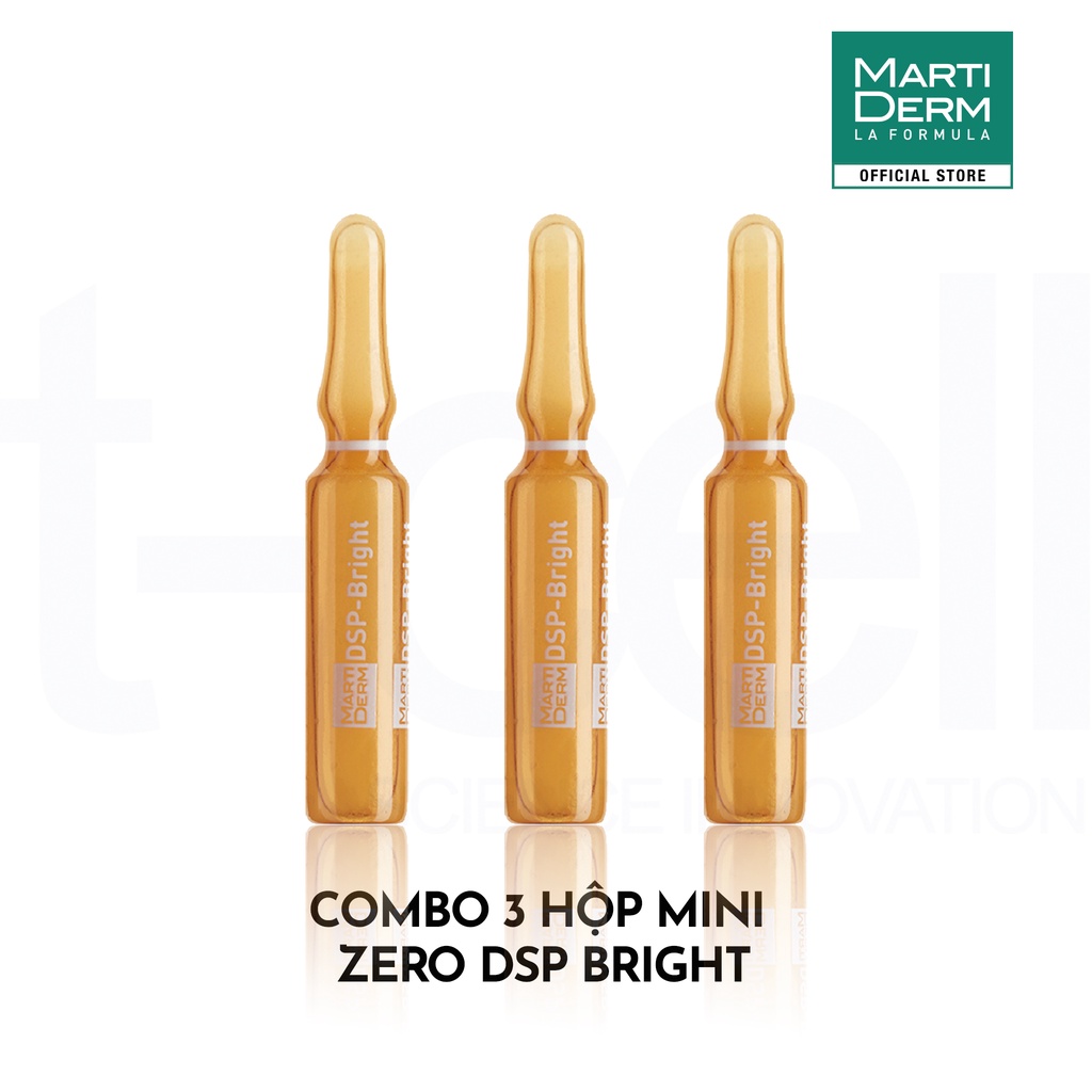 Combo 3 ống Ampoule Dưỡng Sáng Da, Giảm Đốm Sắc Tố - MartiDerm Pigment Zero DSP Bright (3 ống x 2ml)