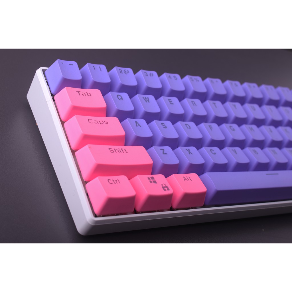 Pink Purple Keycap, 61 key PBT keycaps Sự kiện đặc biệt Keycaps, bàn phím cơ hai màu có đèn nền keycaps GH60 / RK61 / ALT61 / Annie / GK61 keycaps poker keycaps chơi game
