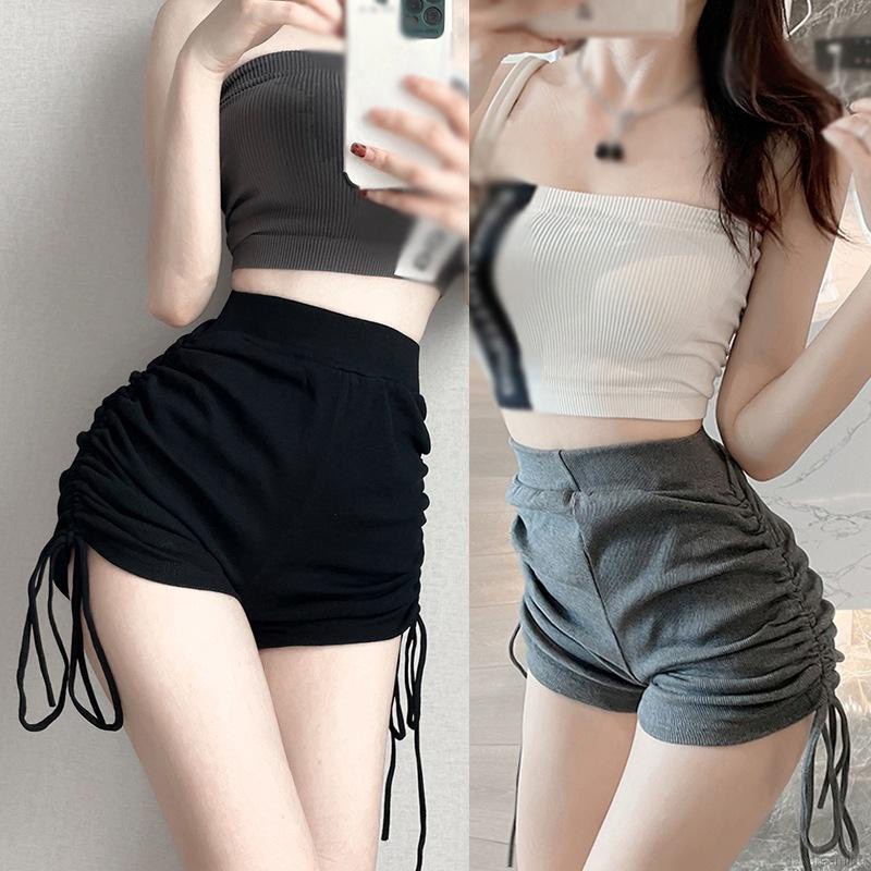 Quần Short Thể Thao Lưng Cao Màu Trơn Thời Trang Năng Động Cho Nữ