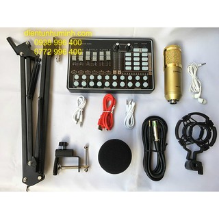 Combo sound card k9 bletooth mic thu âm bm 900 thế hệ mới