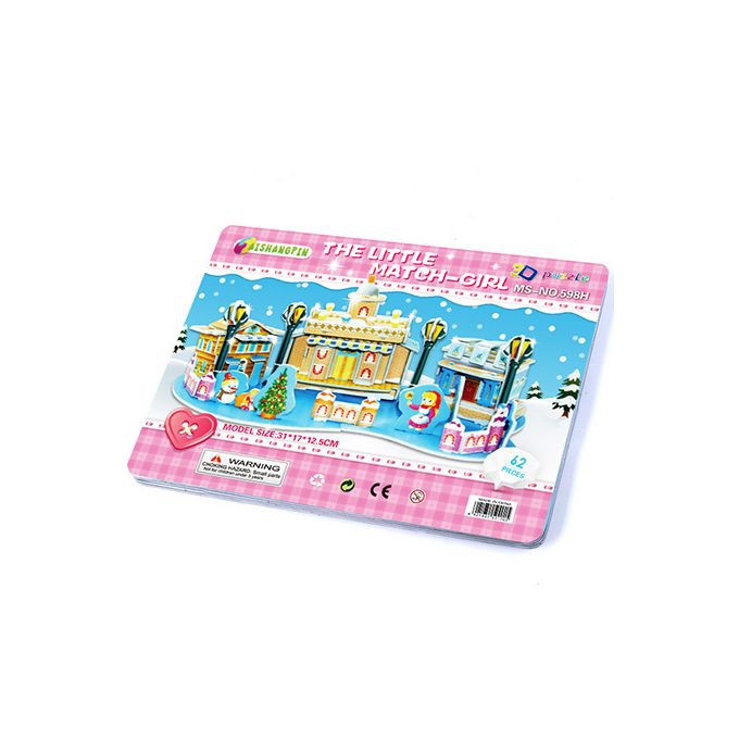 Bộ xếp hình 3D Puzzle là mô hình ngôi nhà và cô bé bán diêm