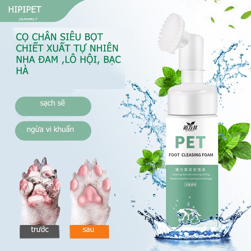 Bọt rửa chân cho chó mèo YEUPET chiết xuất tự nhiên làm sạch sâu và khử mùi hôi chân-150ml