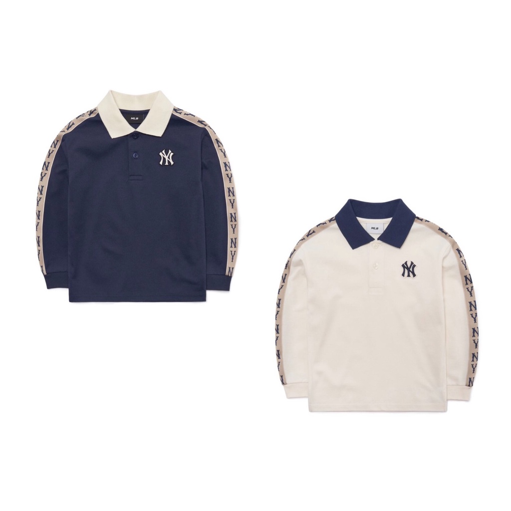 Áo polo dài tay bé trai - Áo polo MLB sọc tay cho bé trai size 90-150