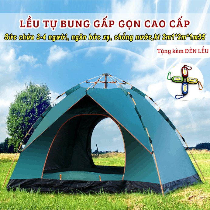 Lều cắm trại tự bung, lều phượt du lịch dã ngoại ngoài trời chống nước, chống tia tử ngoại cao cấp