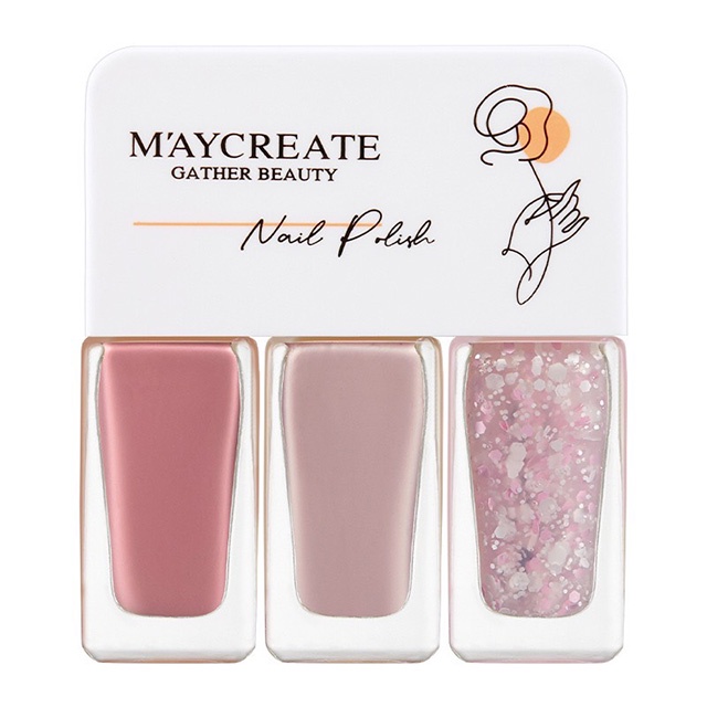 Set 3 Chai Sơn Móng Tay Maycreate Nail Polish 4g*3 Senabeauty