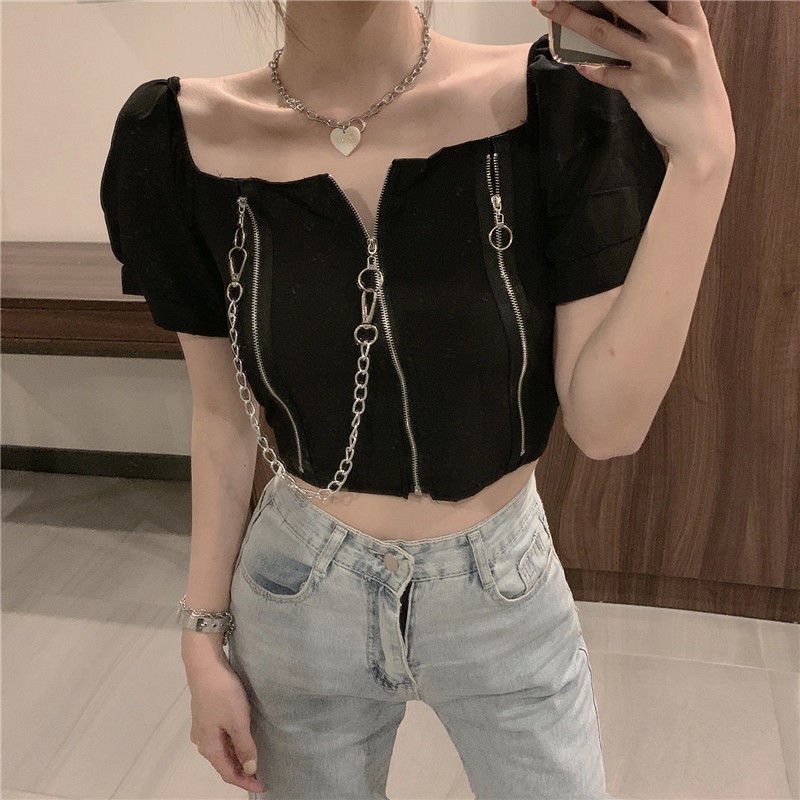 Áo Dệt Kim Cổ Vuông Thời Trang Pháp Quyến Rũ Cho Nữ