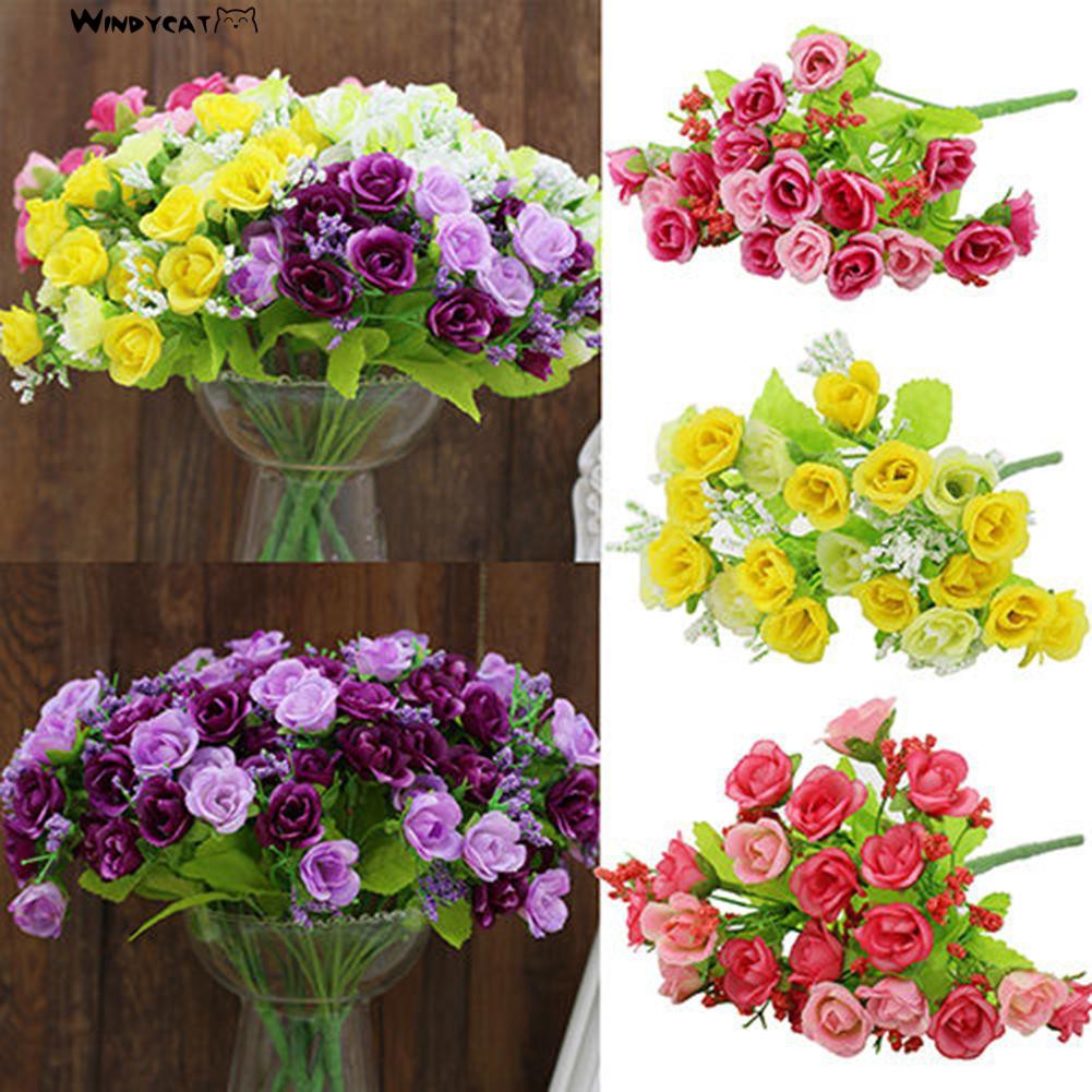 Bó 21 bông hoa hồng nhân tạo dùng cho trang trí nội thất