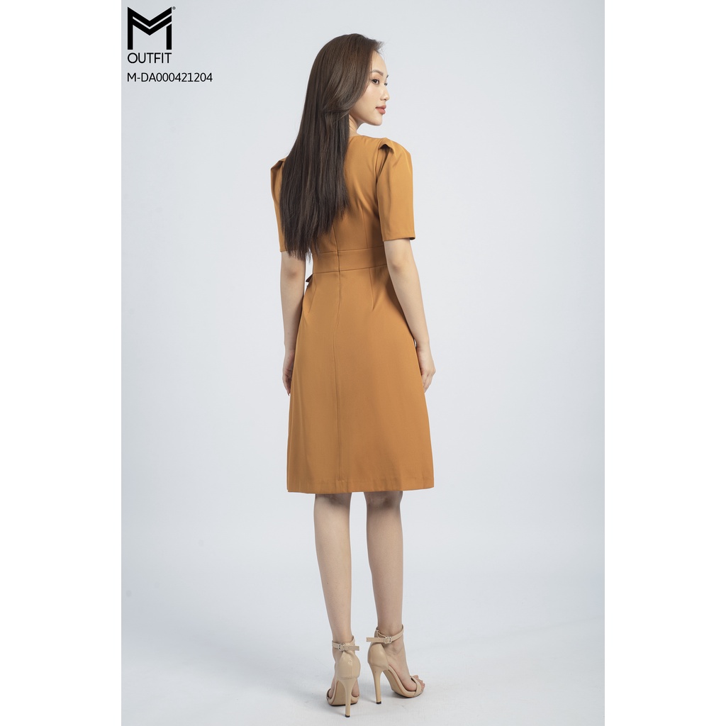 Đầm chữ A cổ tròn, tay ngắn bồng vai MMOutfit M-DA000421204