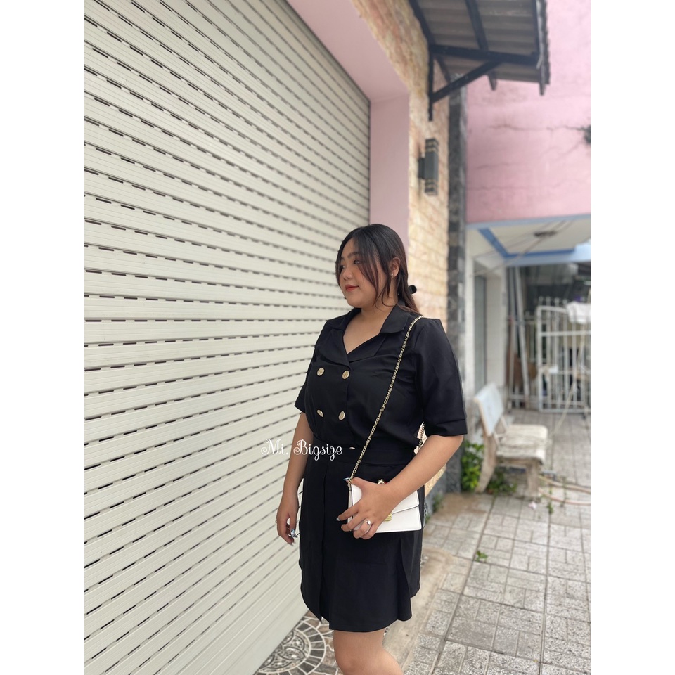 Set sơ mi quần giả váy xẻ tà bigsize (L/XL/2XL)