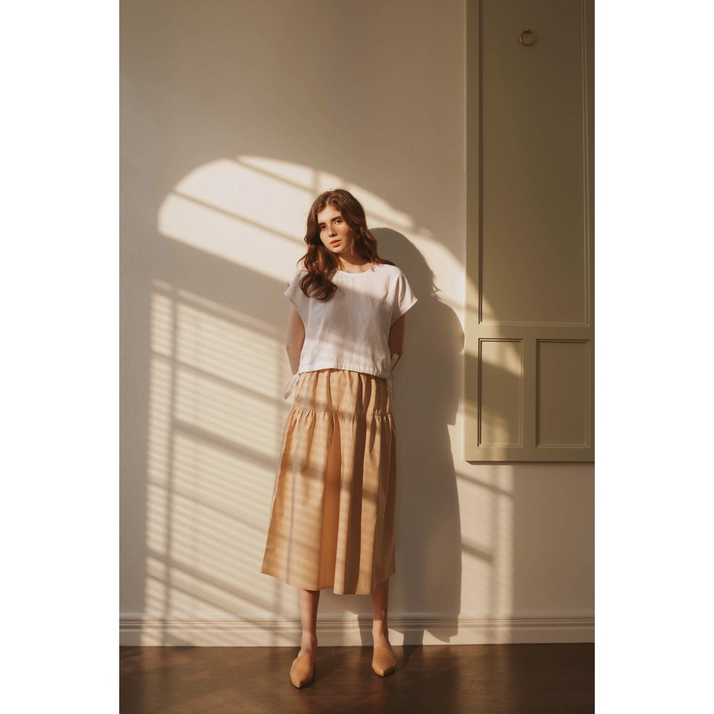 Happy Zoo - Áo crop linen nơ eo ( 2 màu ) | BigBuy360 - bigbuy360.vn