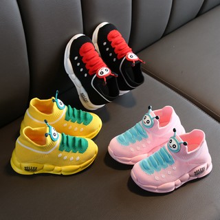 Girls Boys Sport Stretch Mesh Shoes Cartoon Infant Kids Baby Running Sneakers